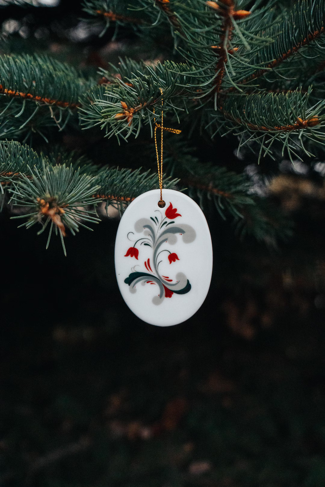 2) Scandinavian Folk Art Ceramic Ornaments, Rosemaling Design, Holiday Decor, Gift Set, Christmas... | Etsy (US)