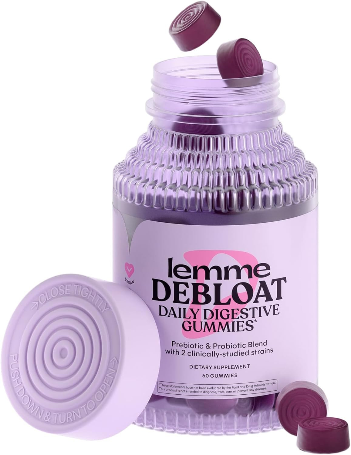 Lemme Debloat - Digestive & Gut Health Gummies with 2 Clinically Studied Probiotics & Prebiotic, ... | Amazon (US)