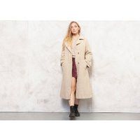90S Wool Coat Beige Belted Retro Longline Jacket Minimalist Winter Outwear Maxi Oversized Topcoat Wo | Etsy (US)