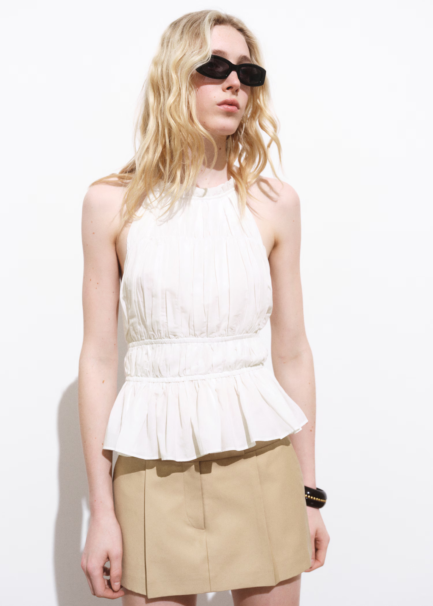 Ruched halter tops - Women | MANGO USA | Mango (US/MX/AU)