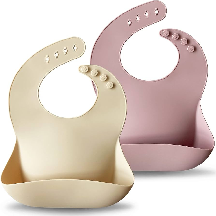 Moonkie Silicone Baby Bibs Set of 2, BPA Free Waterproof Baby Bibs for Eating, Soft Adjustable Si... | Amazon (US)