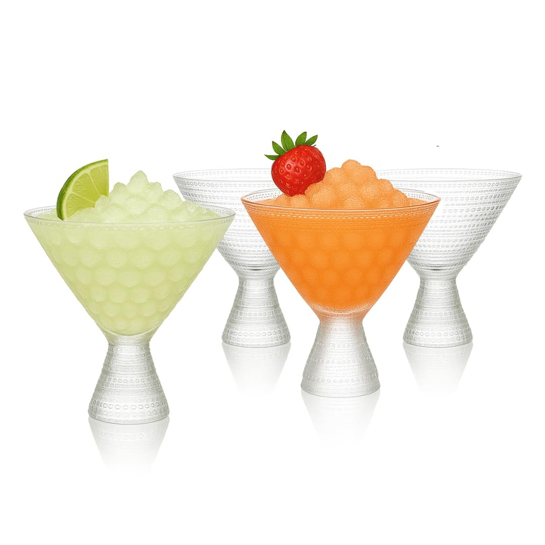 LEMONSODA Hobnail Pink/Clear Martini Glasses Vintage Cocktail Glasses (9oz) for Martini, Cocktail... | Amazon (US)