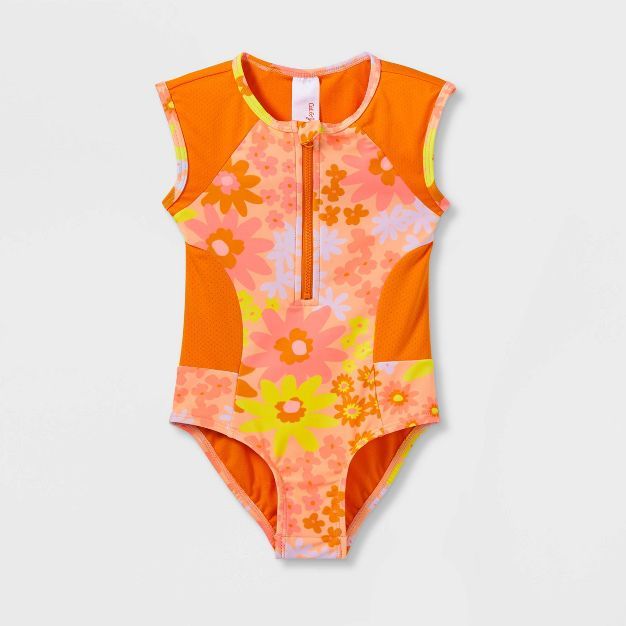 Toddler Girls' Floral Print One Piece Swimsuit - Cat & Jack™ Pink | Target