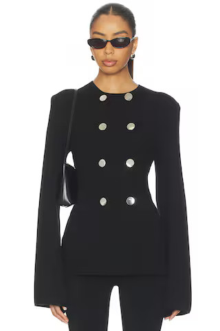 WeWoreWhat Cinched Waist Peplum Sweater in Black from Revolve.com | Revolve Clothing (Global)