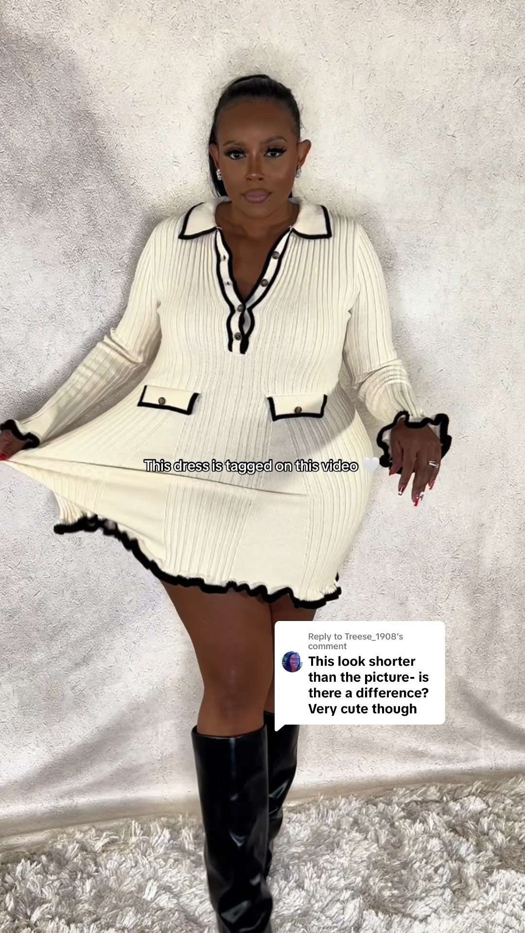 Curvy plus size sweater dress great thick stretchy material 🤍 very warm & wearing size xl #curvy #plussize

#LTKPlusSize #LTKOver40 #LTKWorkwear