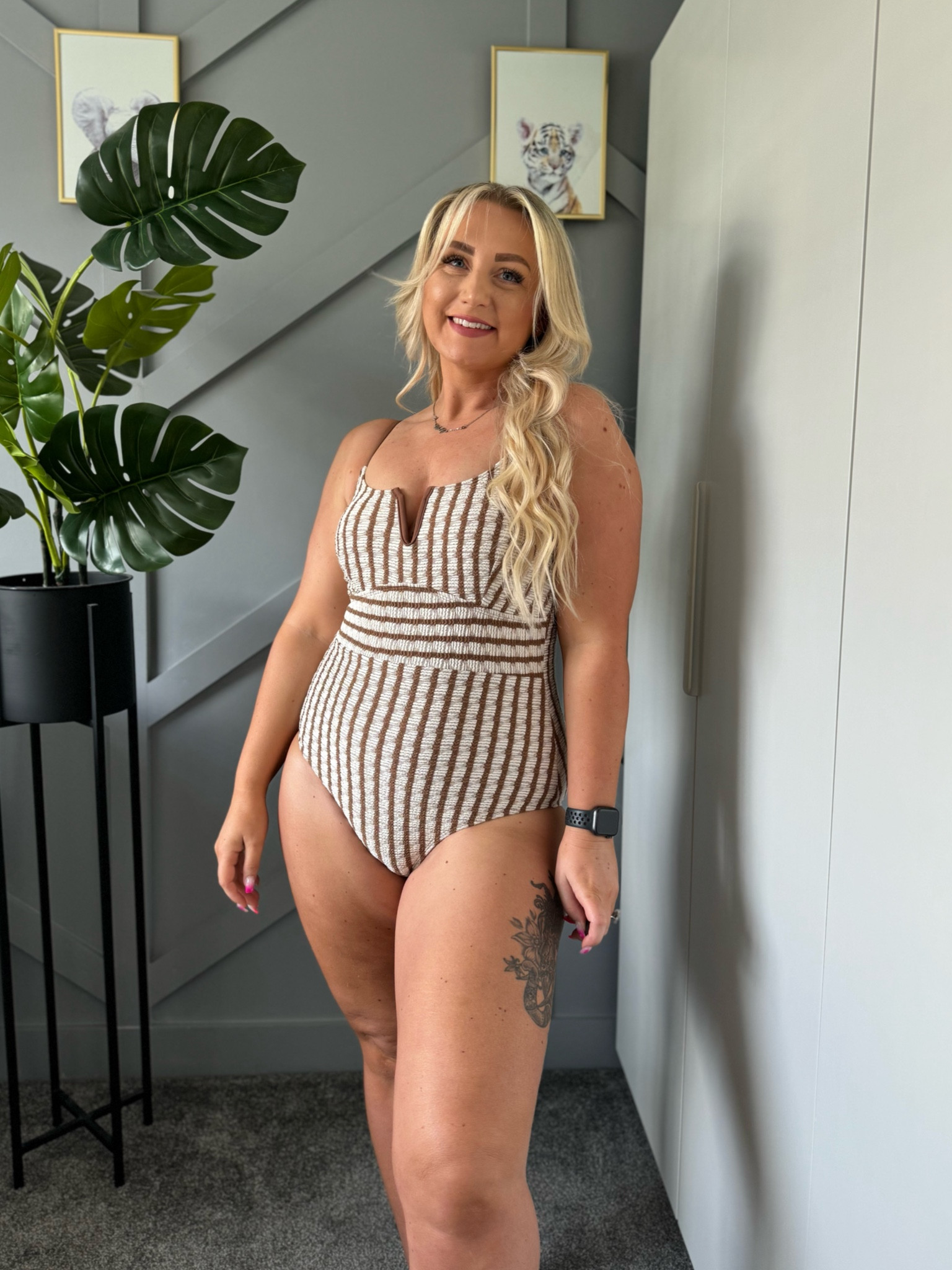 Textured Striped One Piece Swimsuit  wearing size 12/14 #ltkswimwear #ltkmidsize #ltksummer #swimsuit #postpartumbody

#LTKswimwear #LTKmidsize #LTKsummer