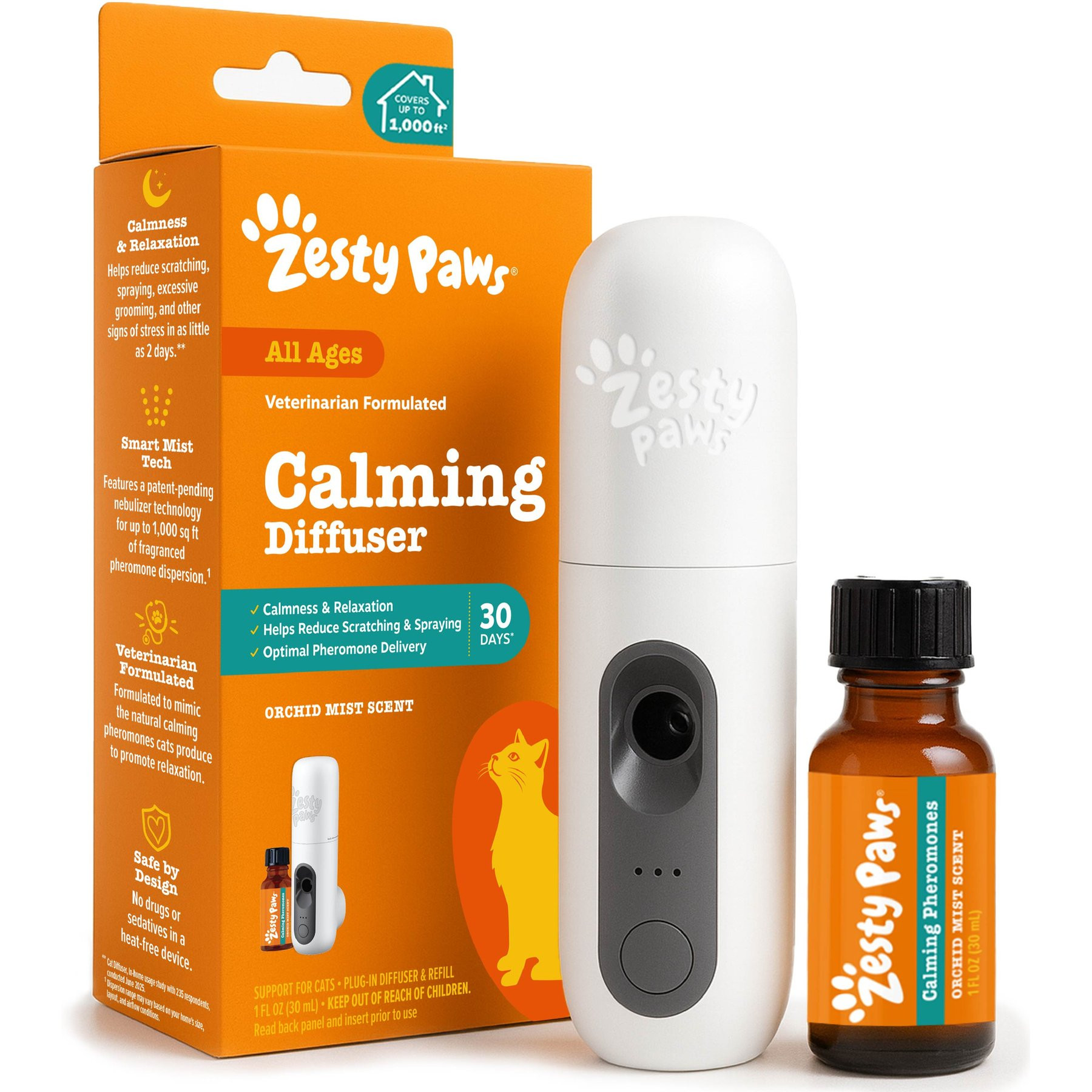Zesty Paws 30 Day Starter Kit Calming Diffuser for Cats, 1-fl oz bottle | Chewy