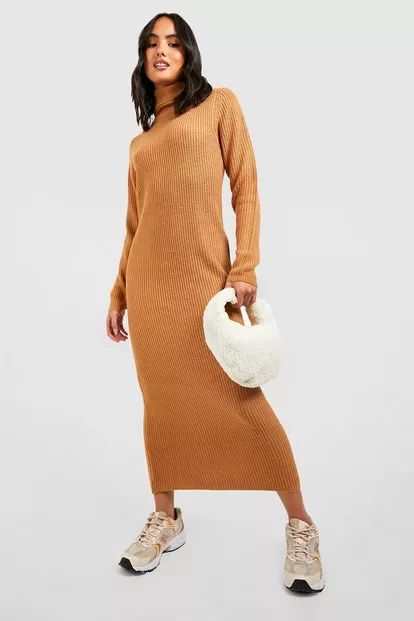 Basic Turtleneck Midaxi Knitted Dress | Boohoo.com (US & CA)