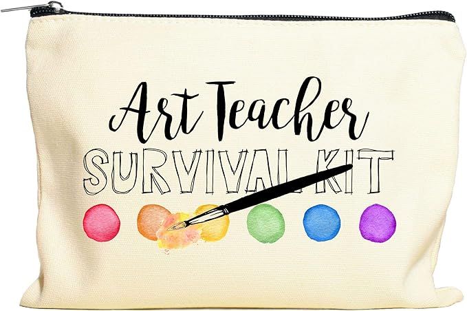 Moonwake Designs Art Teacher Survival Kit Makeup Bag - Art Teacher Gift, Teacher Appreciation, Pe... | Amazon (US)