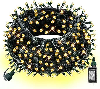 Dazzle Bright 300 LED Christmas String Lights, 100 FT Connectable Waterproof String Lights Green ... | Amazon (US)