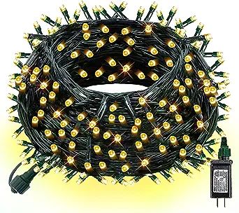 Dazzle Bright 300 LED Christmas String Lights, 100 FT Connectable Waterproof String Lights Green ... | Amazon (US)