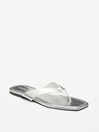 Faux-Leather Flip Flop for Women | Old Navy (US)