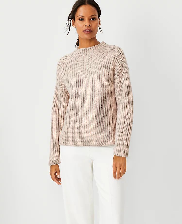 Ribbed Mock Neck Sweater | Ann Taylor (US)