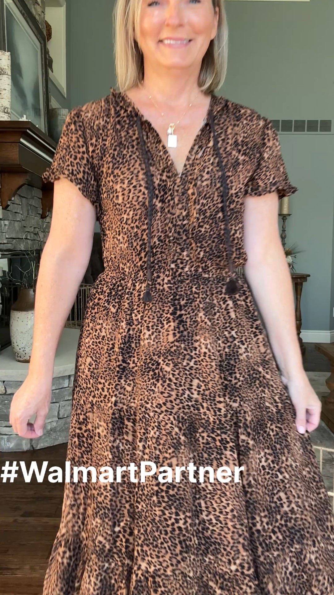 #WalmartPartner  Add some spice to your wardrobe this fall with a leopard print dress @Walmart. Pair it with a Chocolate brown or black cardigan and some knit boots for a pulled together look 
#Walmartfashion

#LTKOver40 #LTKFindsUnder50