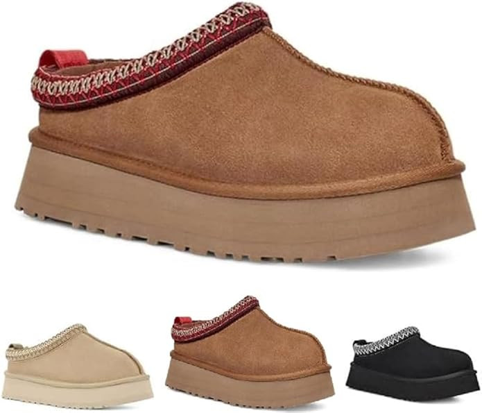 HAEPHEN Women's Winter Slippers Faux Fur Fleece Lined Suede Ankle Mini Platform Snow Boots Anti-S... | Amazon (US)