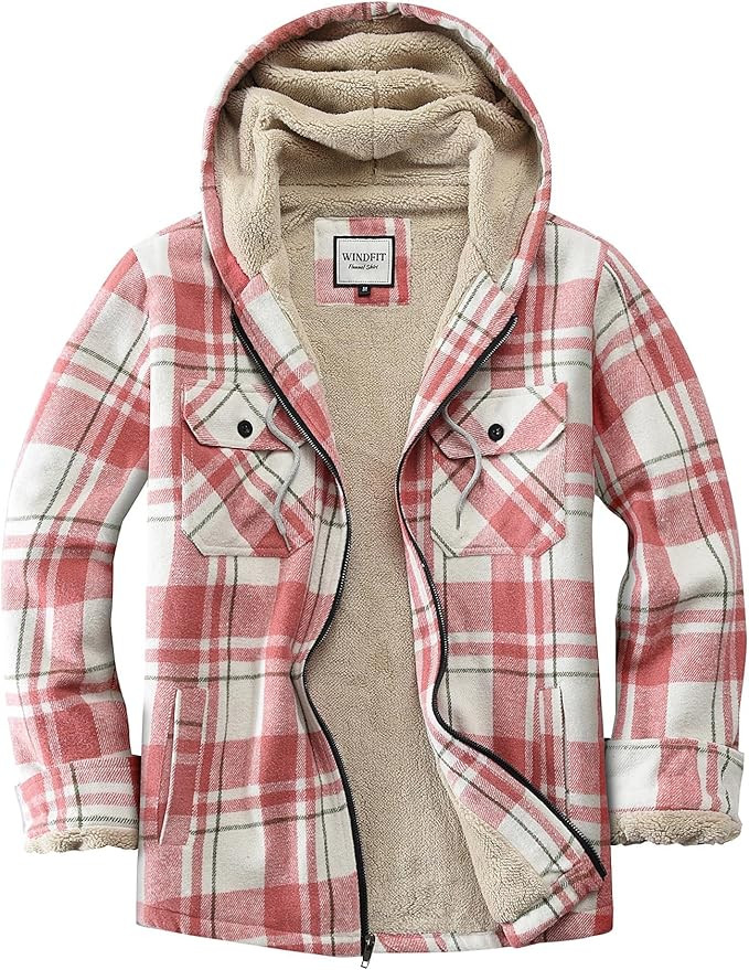 Women's Full Zip Fleece Flannel Jacket Plaid Sherpa Lined Jacket for Women | Amazon (US)