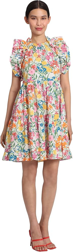 Maggy London Women's Tiered Dress with Ruffle Armholes Detail | Amazon (US)