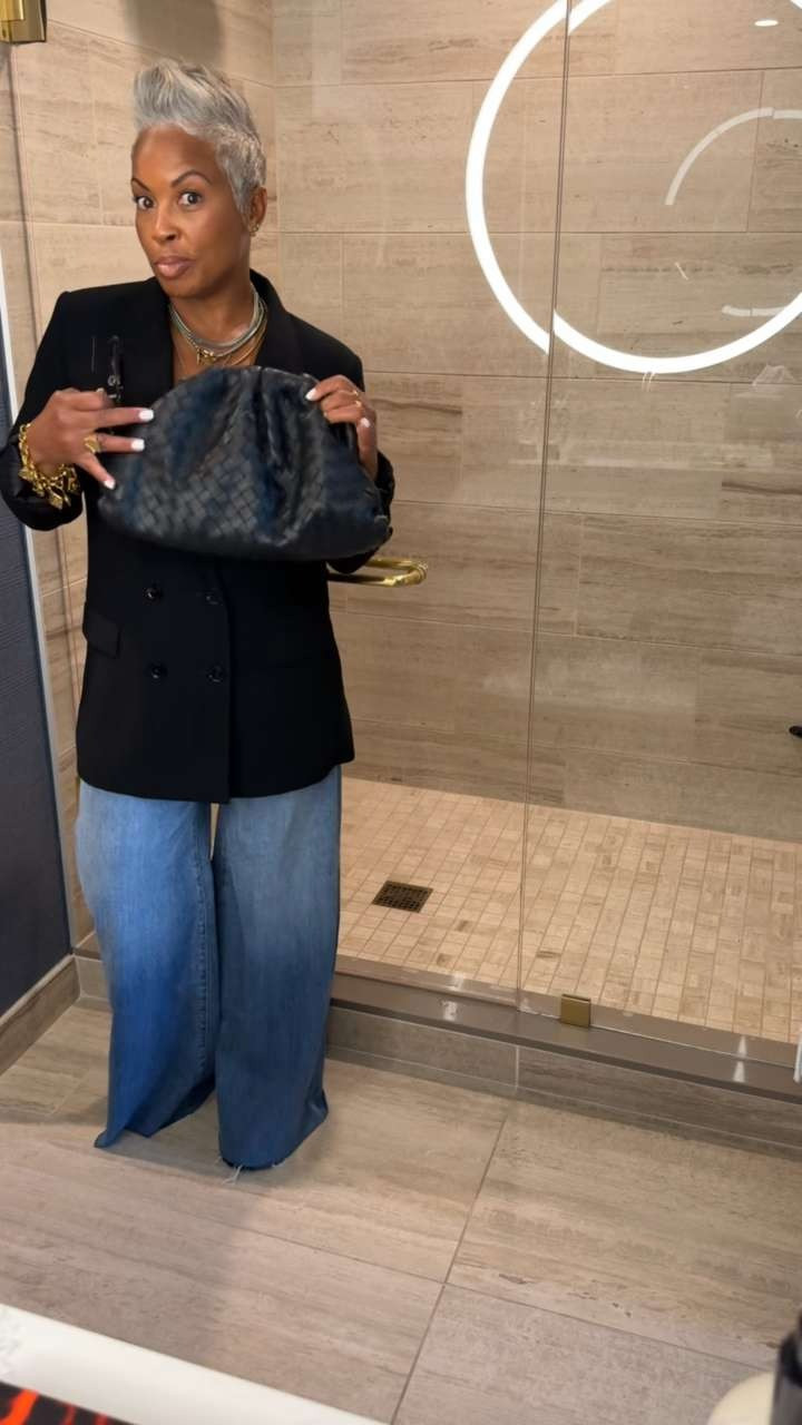 My look for LTKCon today! Very business chic ✨🖤 

For sizing reference: I'm 5'2 | 150lbs | ftts | wearing a medium | size 8 | loafers

Disclaimer: Limited stock—linked similar finds! ✨🫶🏽
.
.
.
#outfitinspo #traveloutfit #midlifemusthave #travelinstyle #flyageless  #silverhair #pixiecut #shorthairstyle #midlife #fashionover40 #stylereel #LTKStyle #ootd #outfitcheck #outfitdetail #fitcheck #travelessentials #everydayessential #fashionover40 #fashionover50 #midlifejourney #xojalonda

 #LTKCon 

#LTKWorkwear #LTKStyleTip