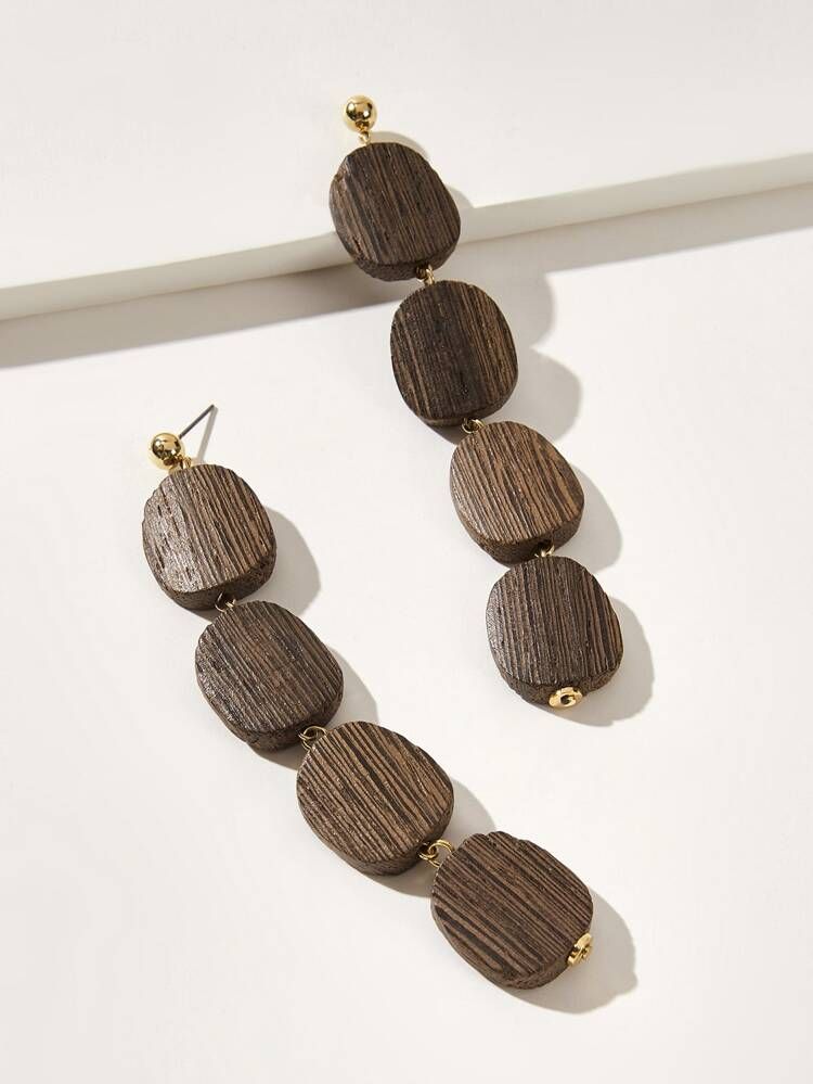 Link Wood Drop Earrings | SHEIN