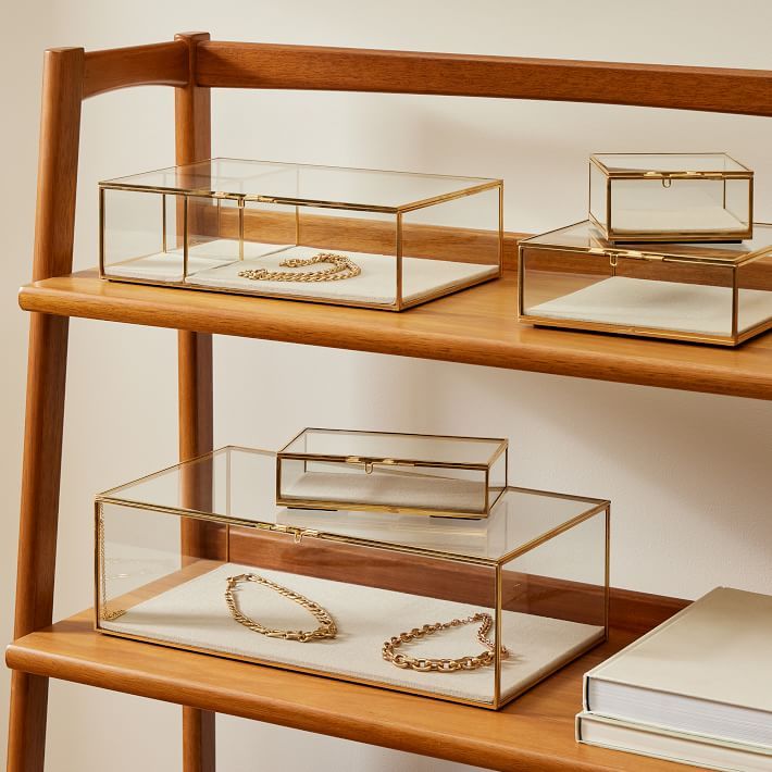 Terrace Gold & Glass Jewelry Boxes | West Elm (US)