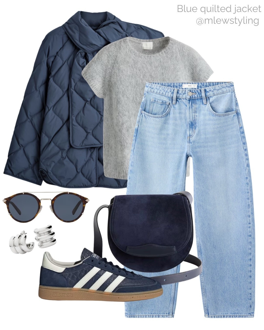 Spring outfit with a blue quilted jacket 💙

Tags: mango barrel leg jeans, quince navy suede bag, adidas Spezial sneakers, Dior sunglasses, silver earrings, grey short sleeved sweater, weekend outfit, capsule wardrobe, spring trends 

#LTKgrwm #LTKSeasonal #LTKootd