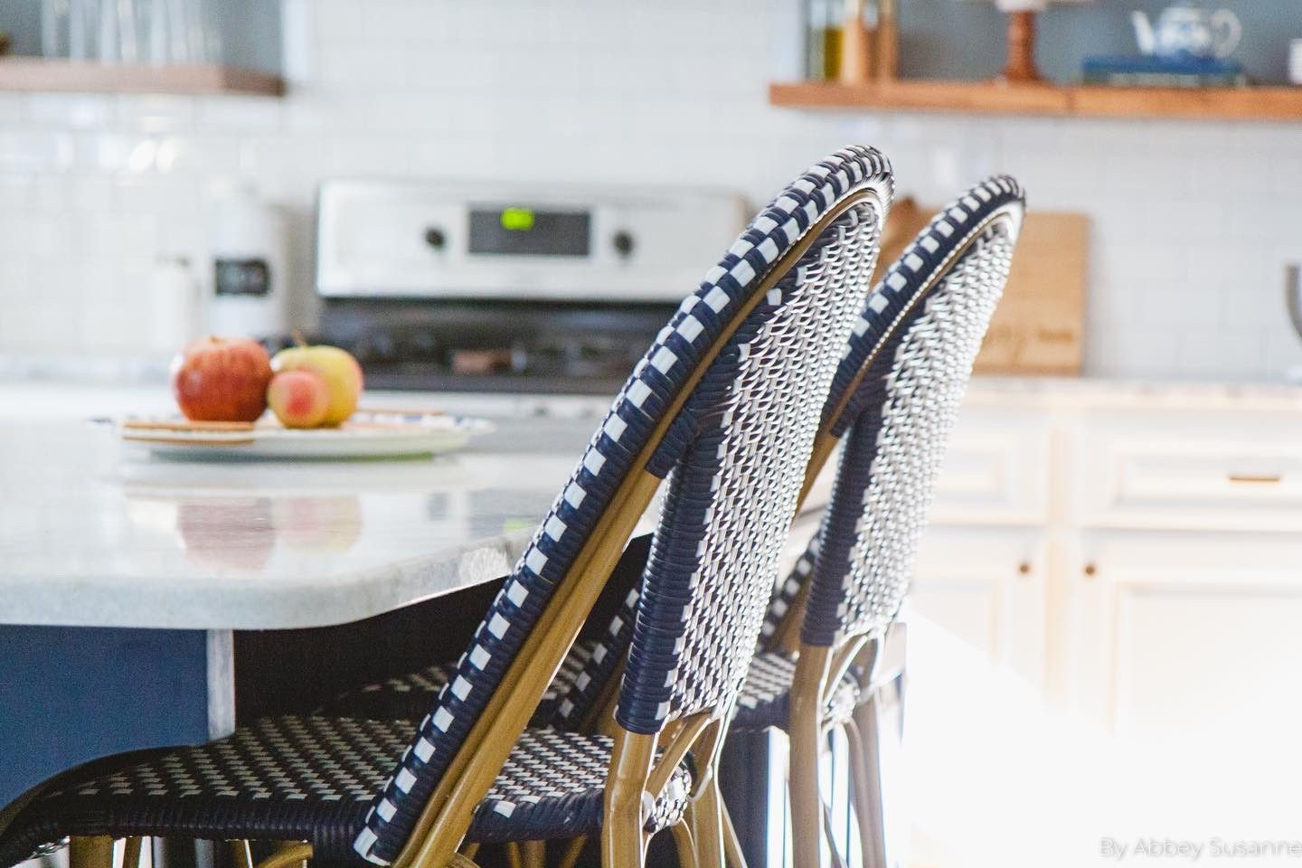 These chairs were the perfect touch to this kitchen and definitely used every day✨ They’re an indoor-outdoor chair, so the durability has been amazing!