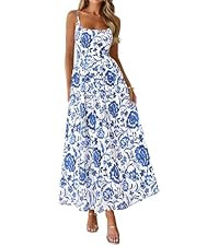 PRETTYGARDEN Womens 2026 Spring Boho Maxi Dress Eyelet Floral Long Flowy Sundresses Summer Beach ... | Amazon (US)