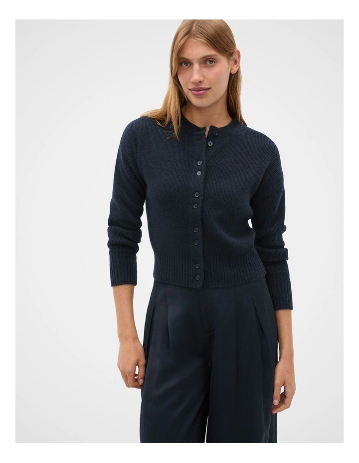 Seed HeritageMerino Button Up Knit Cardigan in Twilight Blue | Myer