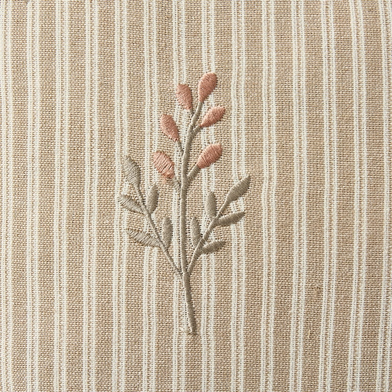 My Texas House 18 in x 18 in Taupe Autumn Embroidered Flowers Decorative Pillow | Walmart (US)