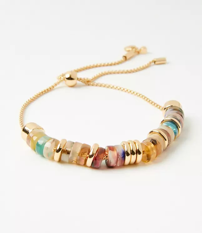 Tortoiseshell Print Spliced Pull Tie Bracelet | LOFT