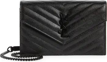 Saint Laurent Small Monogram Quilted Leather Wallet on a Chain | Nordstrom | Nordstrom