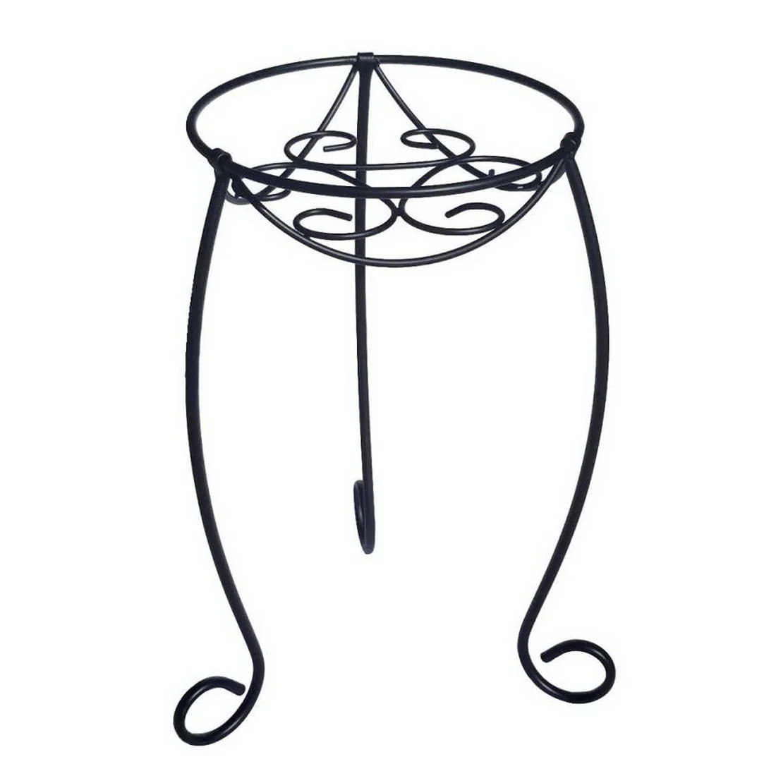 Style Selections 21-in H x 11.25-in W Black Indoor/Outdoor Round Steel Plant Stand one_size | LWP028 | Lowe's