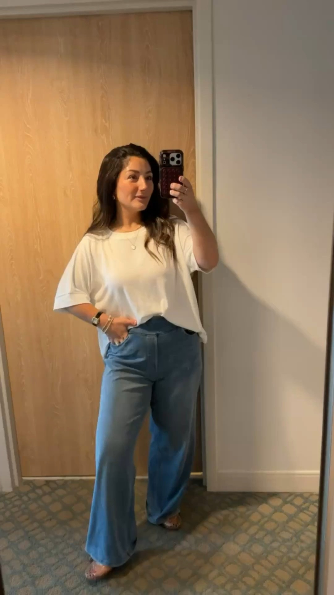 OOTD! 
Oversized tee size small 
Soft denim pants size medium petite 

5'0" 140lbs
Petite friendly outfit

#LTKootd #LTKSaleAlert #LTKPetite