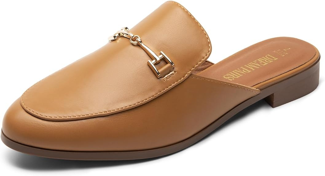 DREAM PAIRS Mules for Women Flats Comfortable Buckle Mules Slip on Slides Backless Loafers Shoes | Amazon (US)