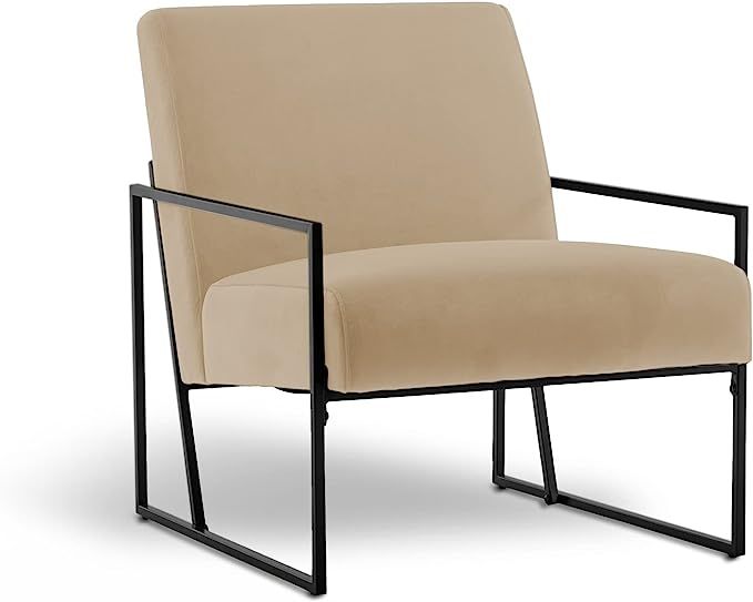 eLuxurySupply Accent Chair - Modern Industrial Slant Armchair with Metal Frame - Premium High Den... | Amazon (US)