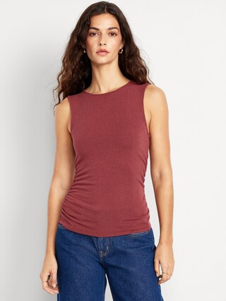 High-Neck Shirred Cropped Top | Old Navy (US)