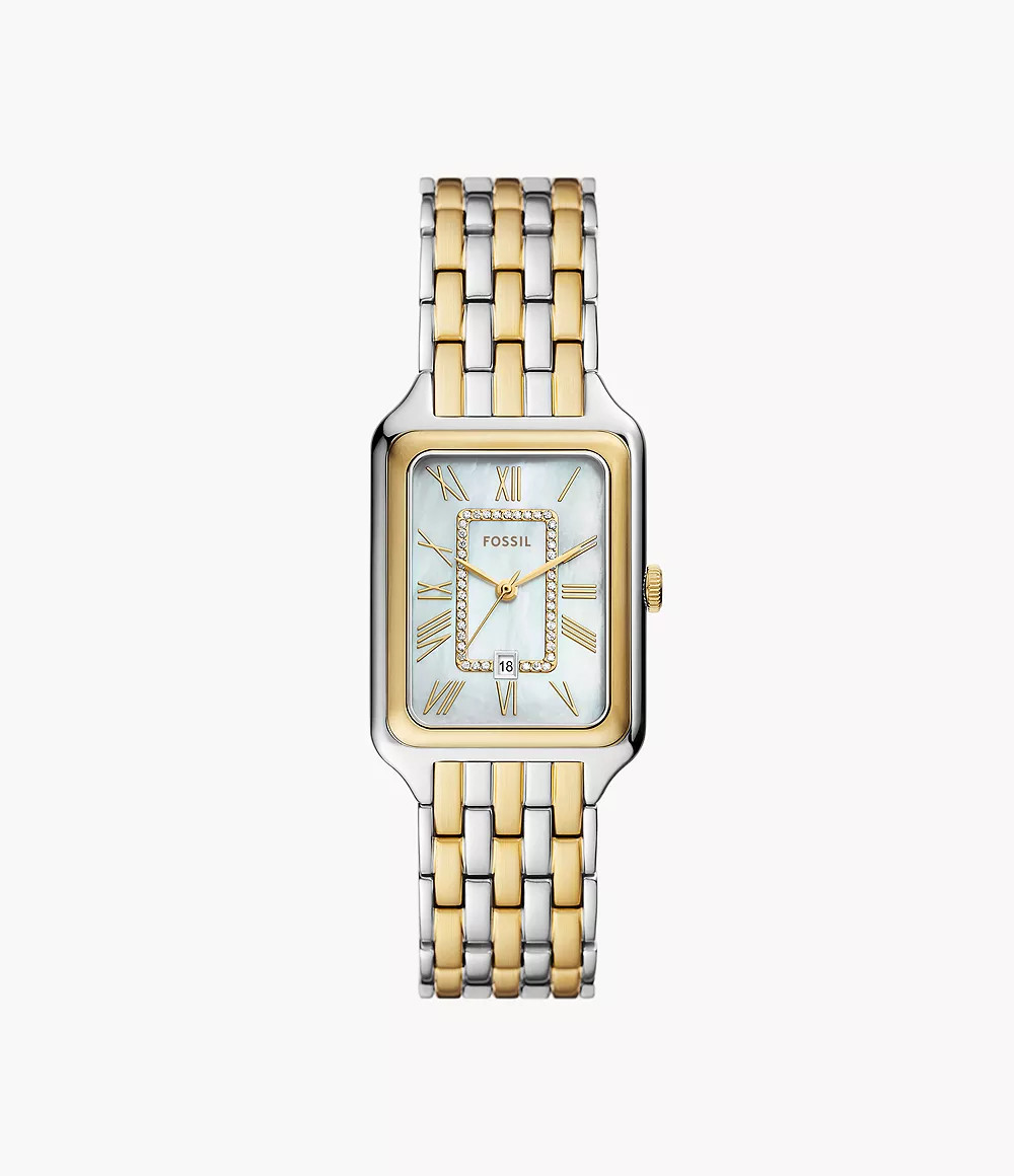 Raquel Three-Hand Date Two-Tone Stainless Steel Watch | Fossil (US)
