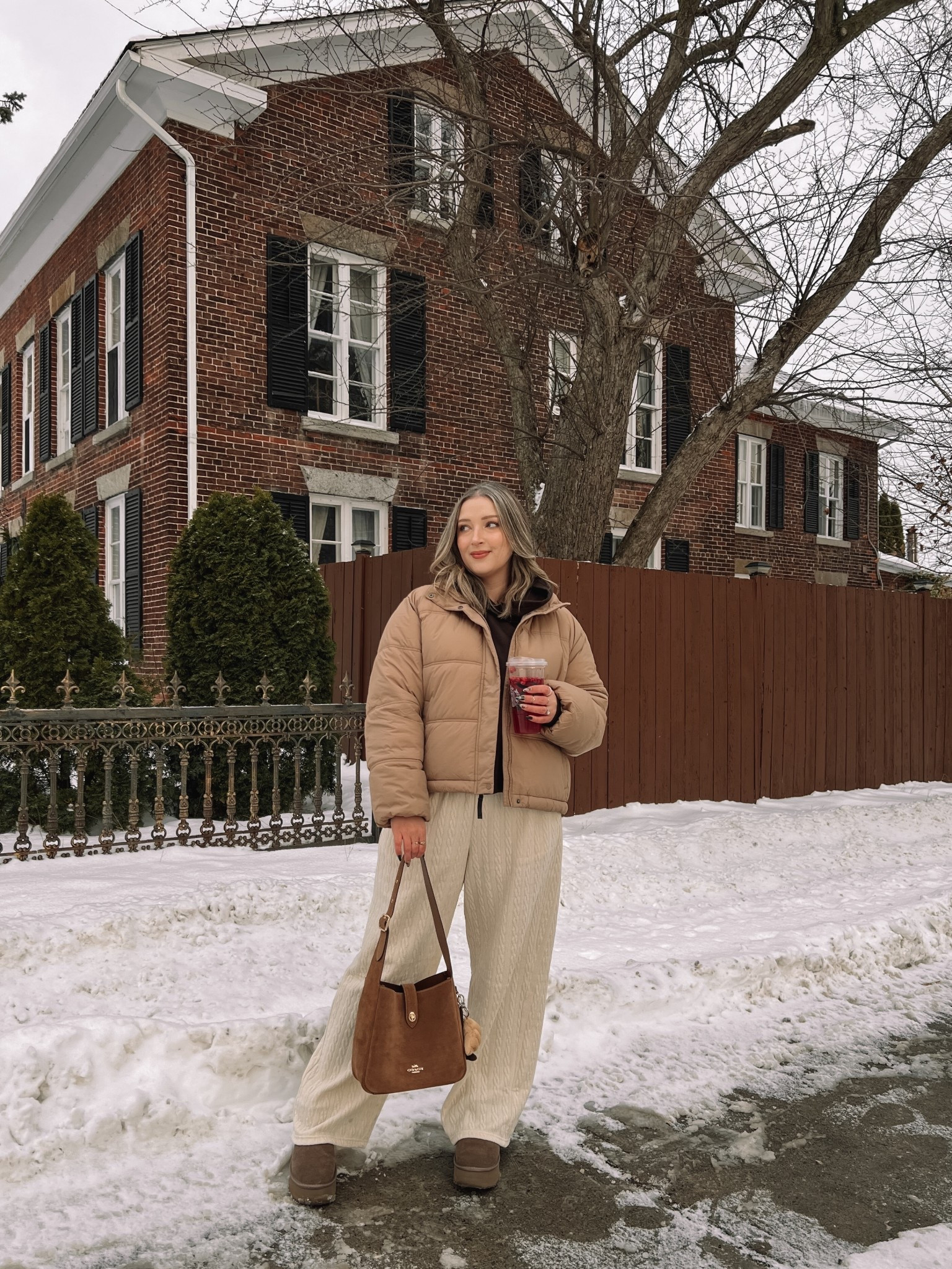 Comfy casual winter outfit! Wearing my usual size L in the cream cable knit wide leg pants and in the tan puffer jacket. Canadian jacket link is under “similar products”. Sized down to M in the chocolate brown hoodie and it’s still oversized, runs quite big! Ugg look for less boots are from Amazon and such good quality, I’m usually a 9.5-10 and wear a 10 in these.


#LTKwinter #LTKsale #LTKmidsize