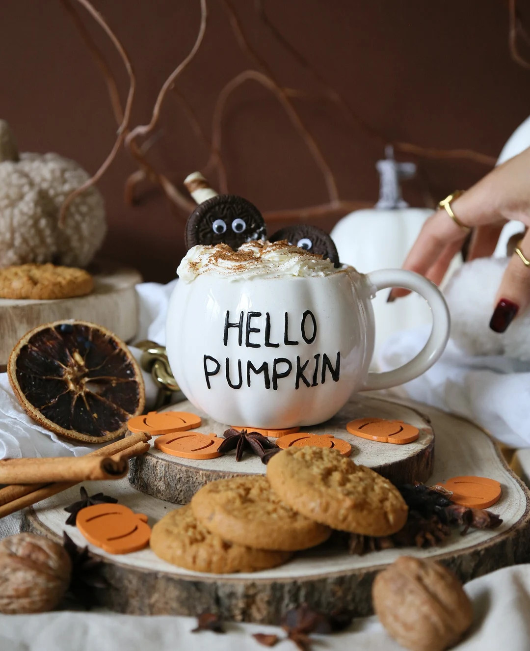 Pumpkin Shaped Mug Autumn Pumpkin Mug Coffee Lover Mug Fall Gift Autumn Spooky Season Cosy Drink ... | Etsy (US)