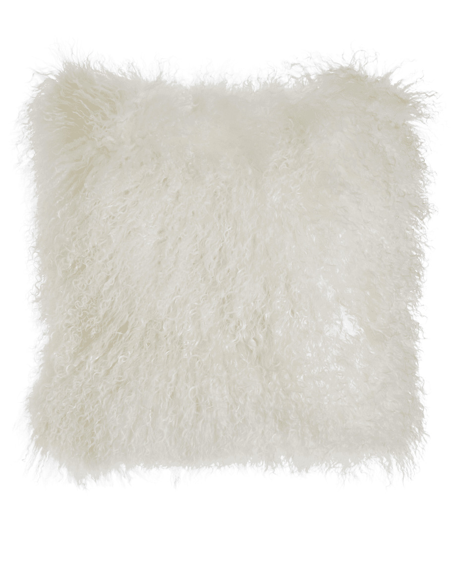 Massoud White Tibetan Lamb Pillow | Neiman Marcus