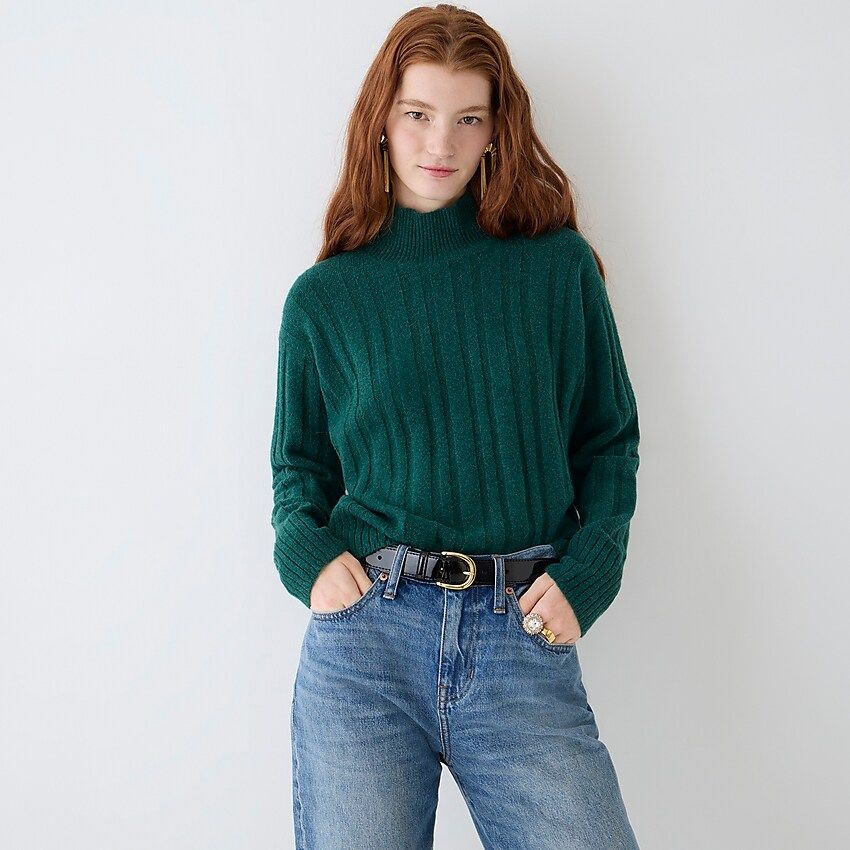 Ribbed mockneck sweater in Supersoft yarn | J.Crew US