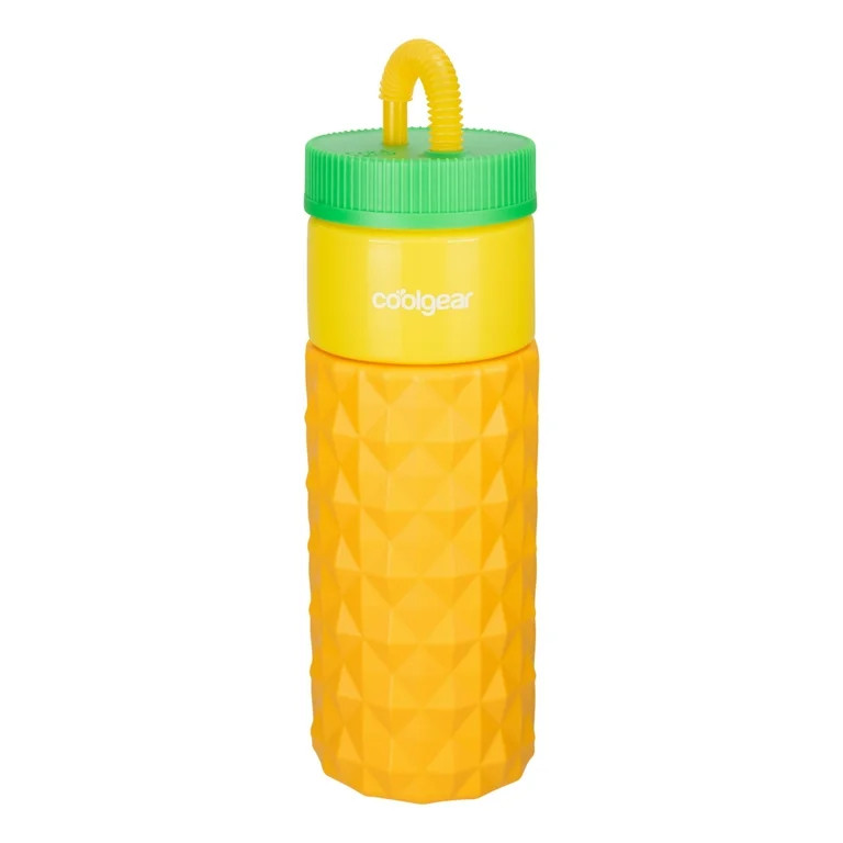 Cool Gear 24oz Plastic Retro Squishy Water Bottle, Prism Yellow with Foam Grip and Resealable Str... | Walmart (US)
