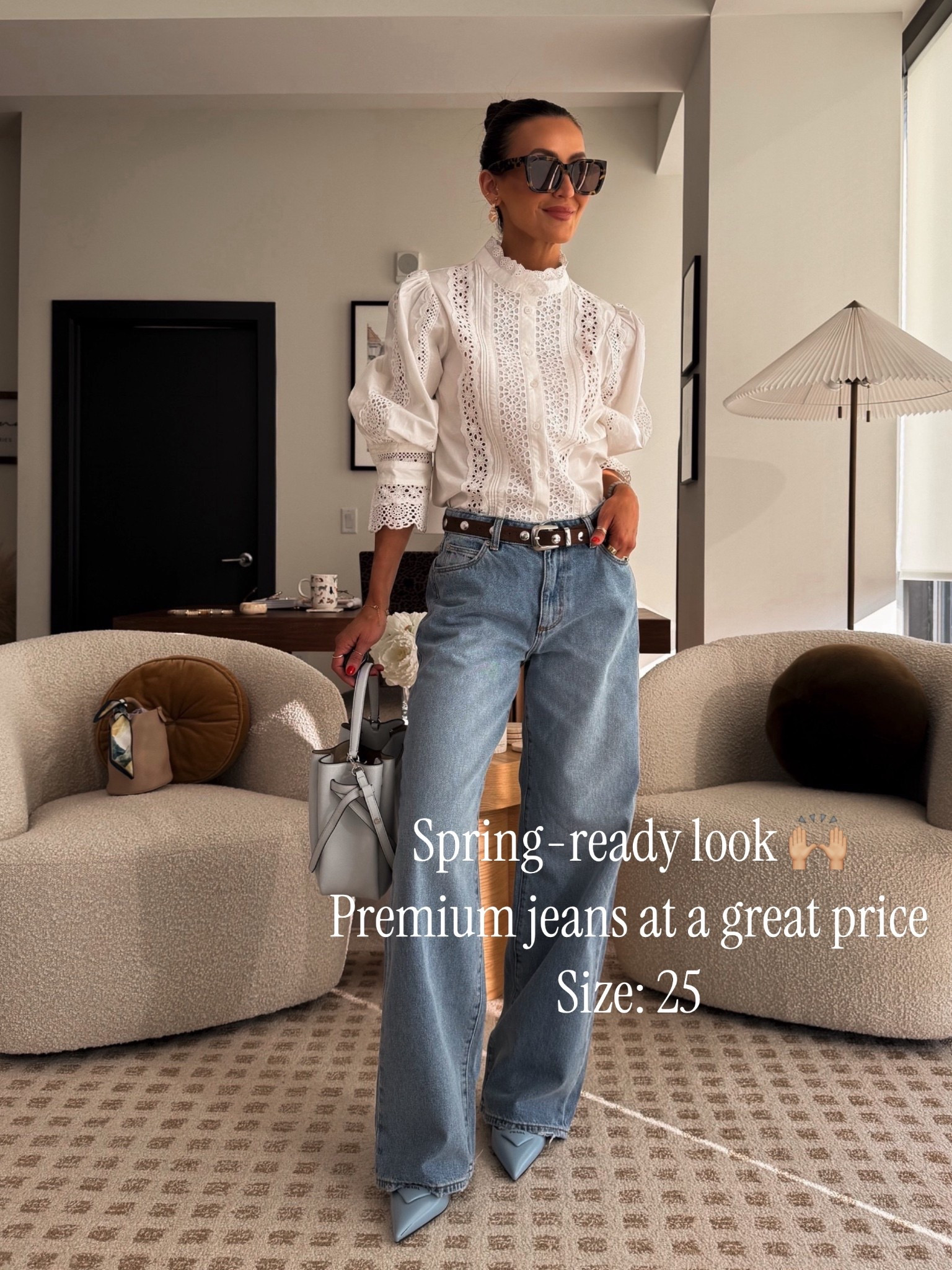 Spring-ready in crisp white + relaxed denim! 

#LTKgrwm #LTKootd #LTKOver40