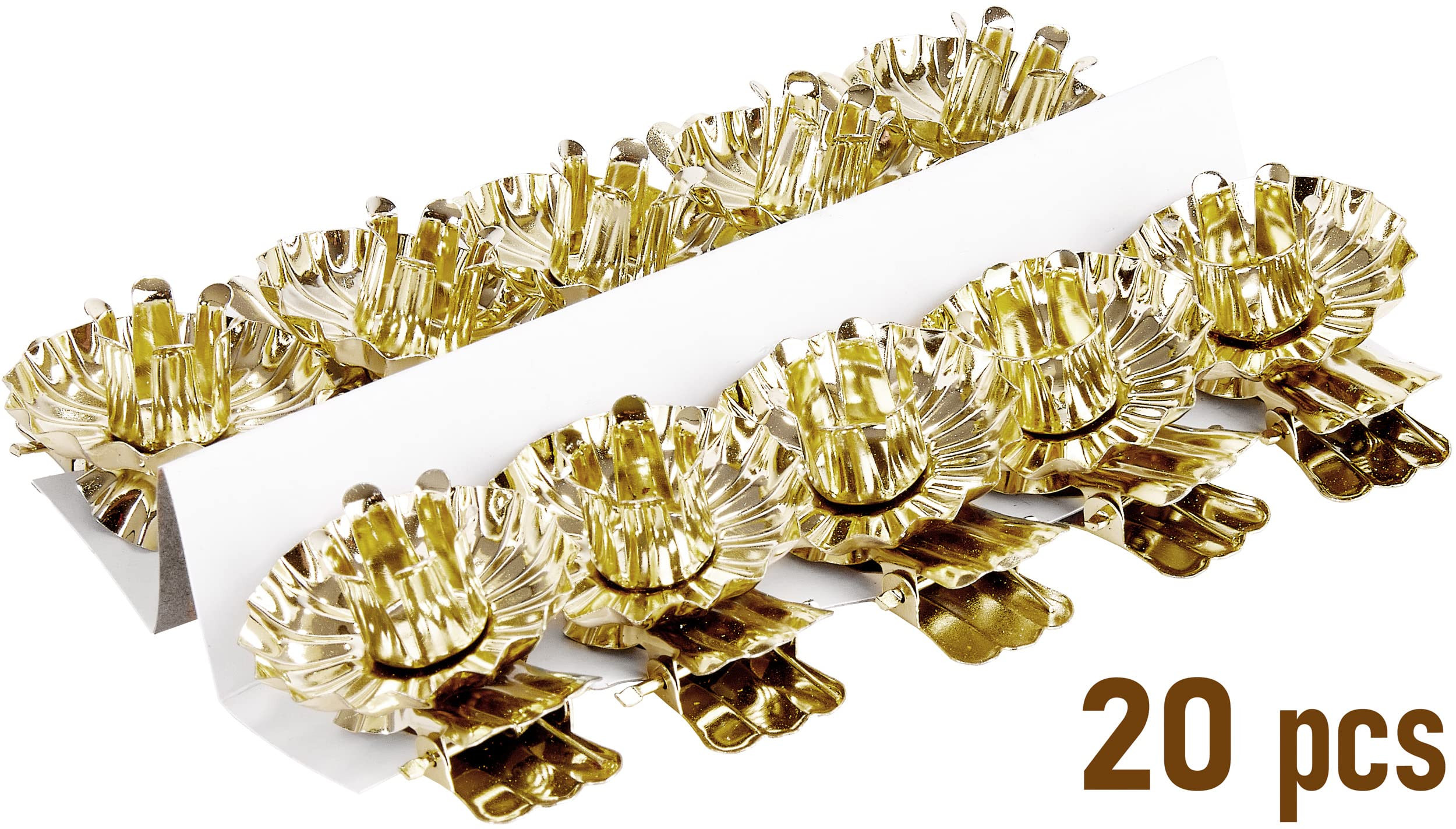 BRUBAKER 20 Pack Tree Candle Holders for Christmas Tree - Gold - Traditional Vintage Candle Holde... | Amazon (US)