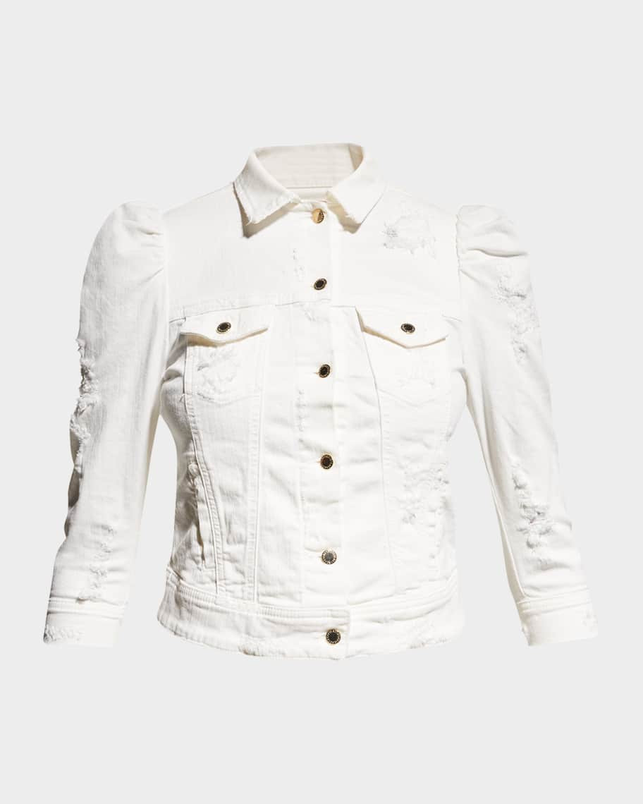 Ada Puff-Sleeve Denim Jacket | Neiman Marcus