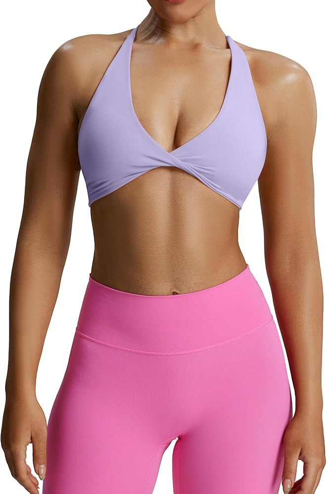 Aoxjox Women's Workout Sports Bras Fitness Sienna Low Impact Bra Yoga Crop Tank | Amazon (US)