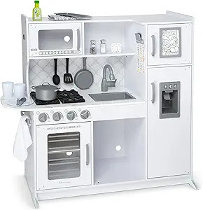 Melissa & Doug Wooden Chef’s Pretend Play Toy Kitchen With “Ice” Cube Dispenser – Cloud W... | Amazon (US)