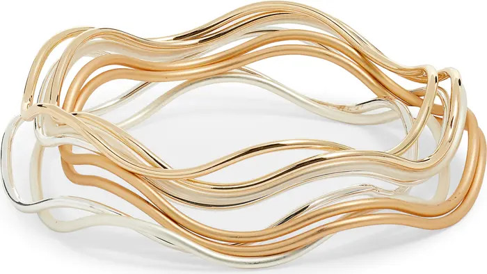 Set of 8 Wavy Bangles | Nordstrom