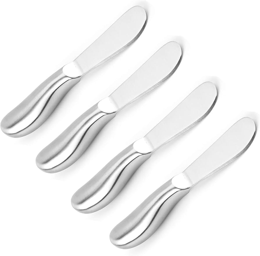 VANRA Spreader Knife Set 4-Piece Butter Knife Stainless Steel Cheese Knife Set Small Bread Cream ... | Amazon (US)