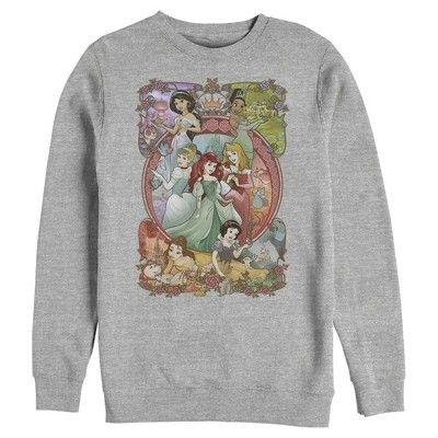 Men's Disney Princesses Vintage Collage Sweatshirt | Target